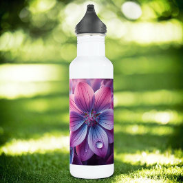 Botella De Agua Flor rosa Lilac y Primavera Púrpura