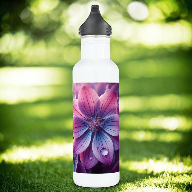 Botella De Agua Flor rosa Lilac y Primavera Púrpura (Subido por el creador)