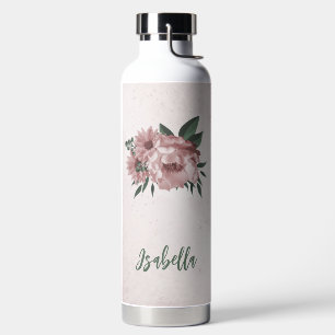 Botella De Agua flor rosa romántica