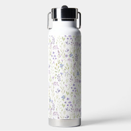 Botella De Agua Flor silvestre morada elegante