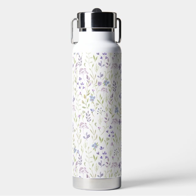 Botella De Agua Flor silvestre morada elegante (Frente)