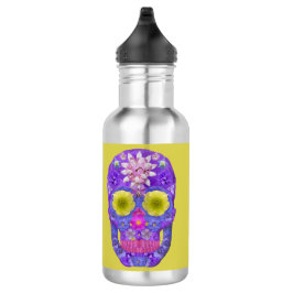 Botella De Agua Flor Skull 5