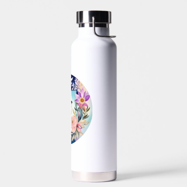 Botella De Agua Flor y Pájaro  (Izquierdo)