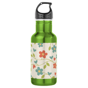 Botella de agua floral
