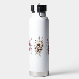 Botella de agua floral