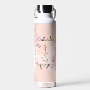 Botella De Agua Floral abstracta personalizada