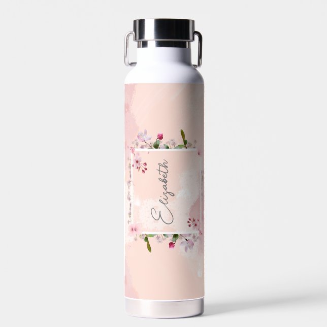 Botella De Agua Floral abstracta personalizada (Delantero)