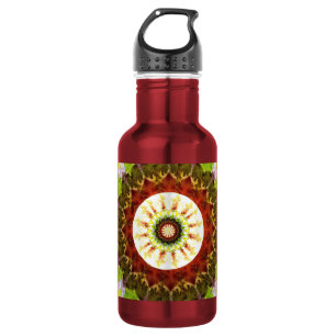 Botella de agua floral acuarela