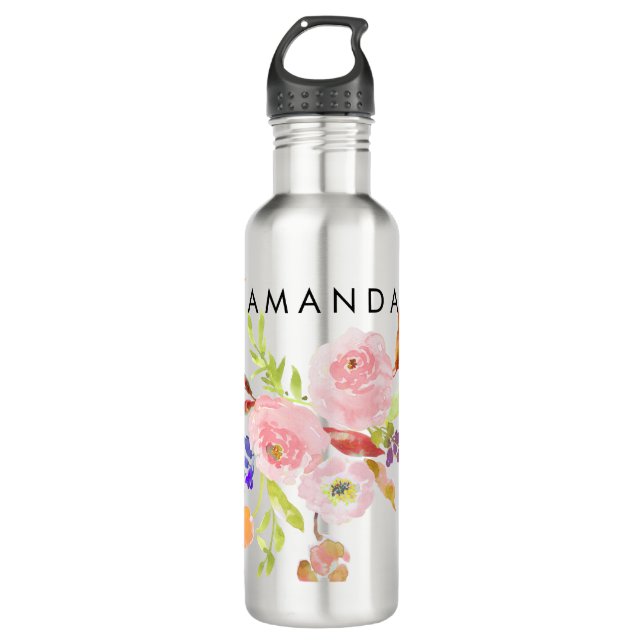 Botella De Agua Floral/acuarela de PixDezines/Ranunculus (Anverso)