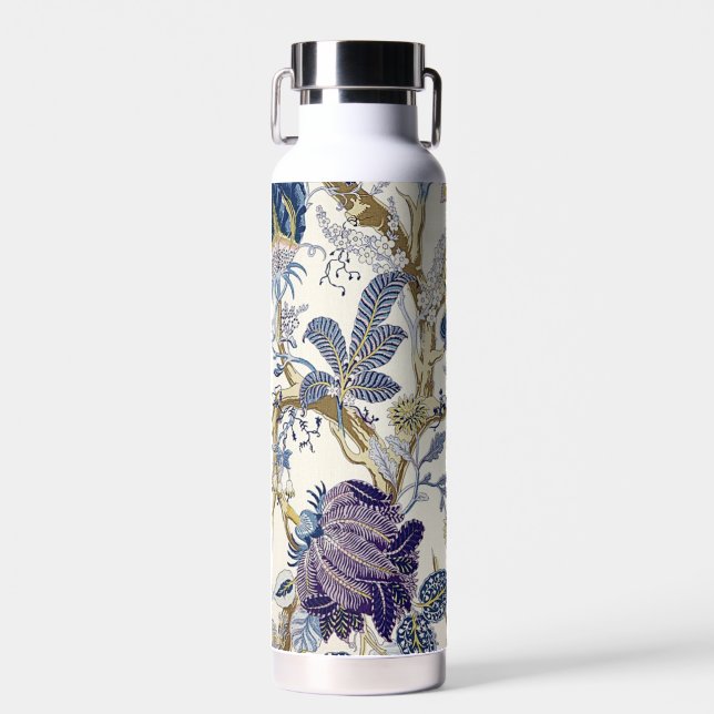 Botella de Agua Floral Azul Blanco (Delantero)