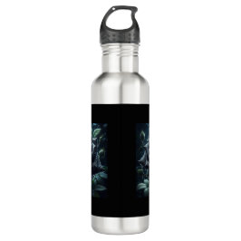 Botella De Agua Floral Black Rosa