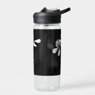 Botella De Agua floral blanca y negra mínima