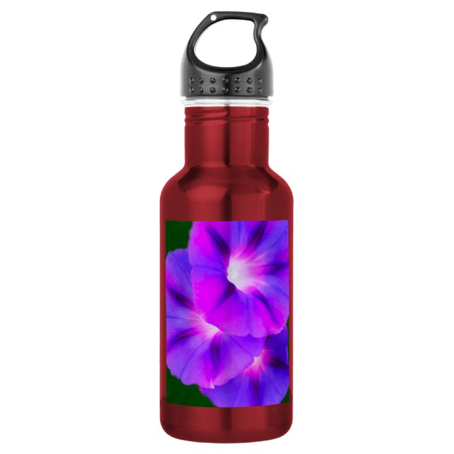 Botella De Agua Floral Blanco Morado  (Anverso)