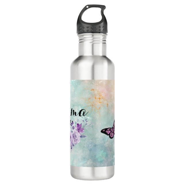 Botella De Agua Floral bouquet purple garden (Anverso)