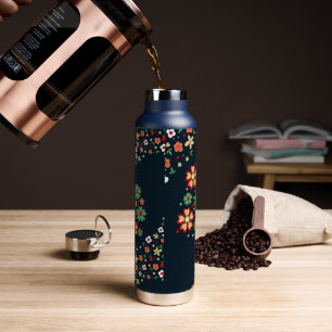 Botella de agua floral contemporánea moderna