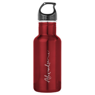Botella de agua floral elegante personalizada con
