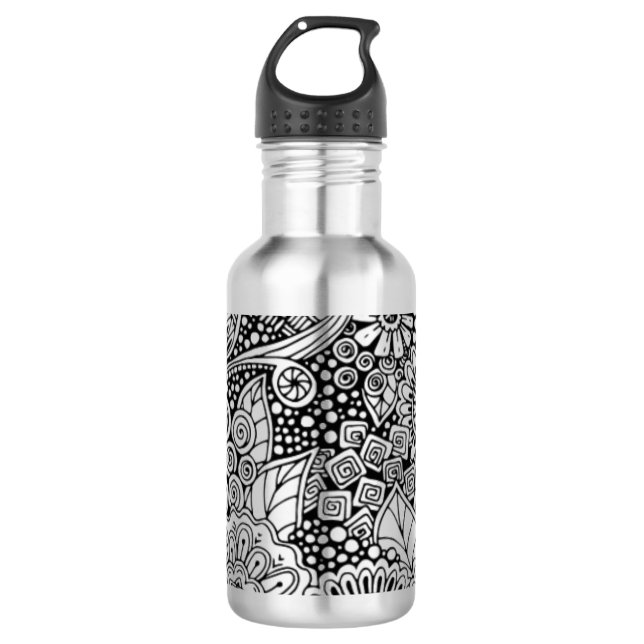 Botella De Agua Floral étnico inspirado (Anverso)