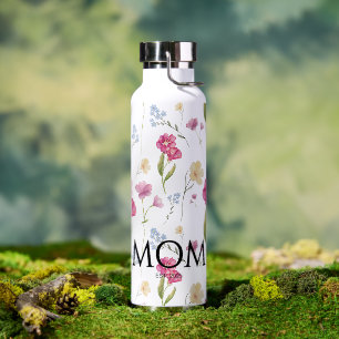 Botella De Agua Floral Flor Silvestre Nueva Mamá Establecida