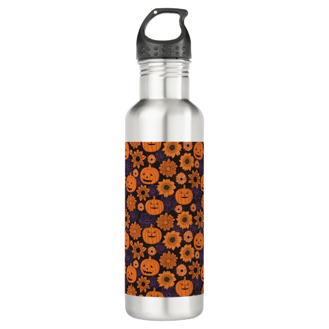 Botella De Agua Floral Halloween (Anverso)