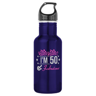 Botella De Agua floral im 50 años y decir fabuloso