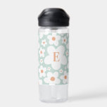 Botella De Agua floral lindo margarita turquesa naranja inicial el<br><div class="desc">floral lindo margarita turquesa naranja botellas de agua inicial elegante</div>