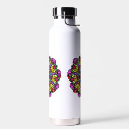 Botella de agua floral Mandala