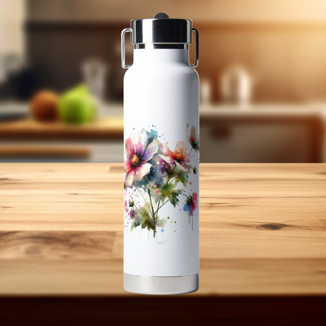 Botella De Agua Floral Moderno ( Elegant floral design)