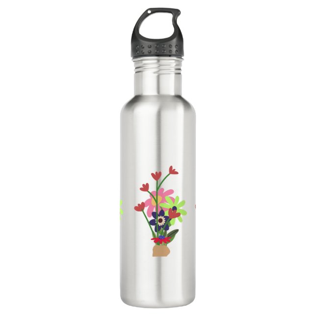 Botella De Agua floral mug  (Anverso)