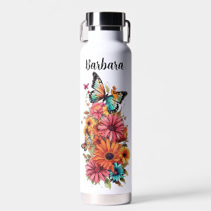 Botella De Agua Floral Personalizada