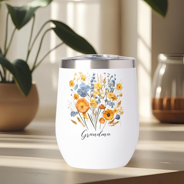 Botella de agua floral personalizada para la abuel (Subido por el creador)