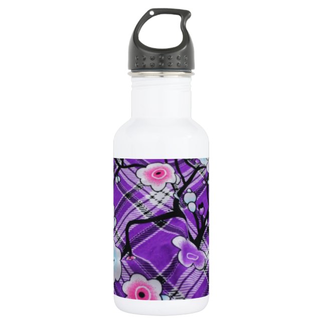 Botella De Agua Floral púrpura (Anverso)