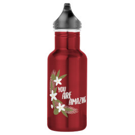 Botella De Agua Floral que eres increíble