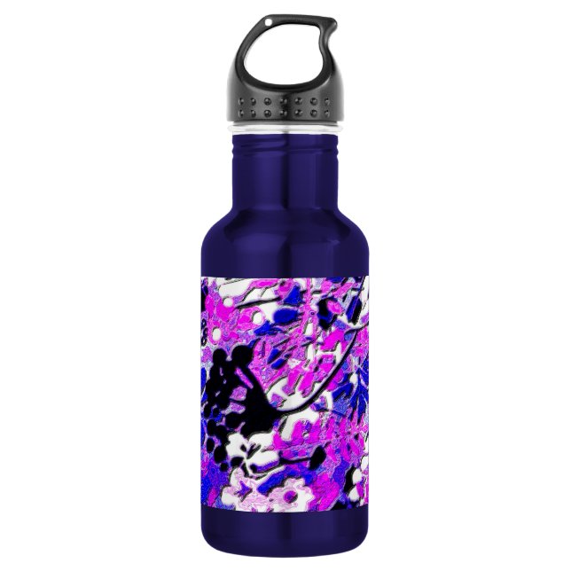 Botella De Agua Floral retro sin escrúpulos (Anverso)