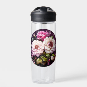 Botella De Agua Floral rosa personalizada