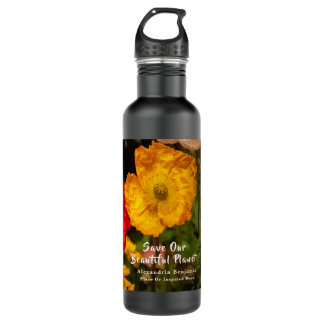 Botella De Agua Floral Salvar nuestro planeta Flores Naturales Per