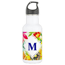 Flores acuarelas monogramadas