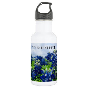 Botella De Agua Flores azules azul Texas texan Floral