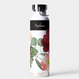 BOTELLA DE AGUA FLORES BIG BOLD BURGUNDY PERSONALIZADOS