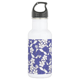Botella De Agua Flores blancas en Periwinkle