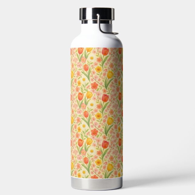 Botella De Agua Flores bonitas con patrón de Pascua/primavera (Izquierda)