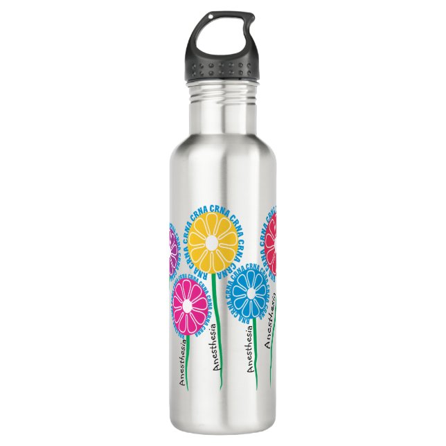 Botella De Agua Flores caprichosas de CRNA (Anverso)