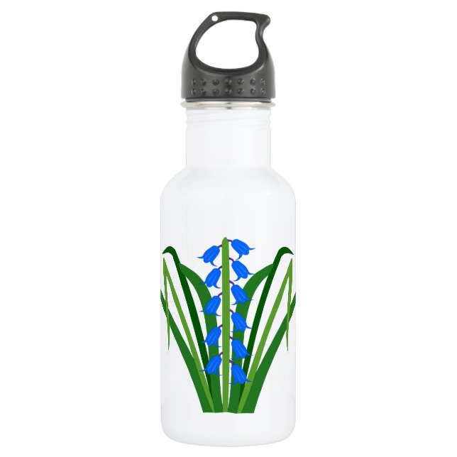 Botella De Agua Flores de Bluebell Niño Primavera (Anverso)