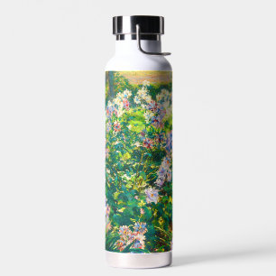 Botella De Agua Flores de bonito de época ilustracion de flores de