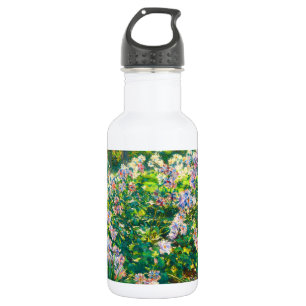 Botella De Agua Flores de bonito de época ilustracion de flores de