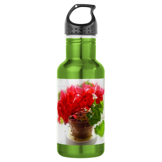 Botella De Agua Flores de ciclamen rojo (Anverso)