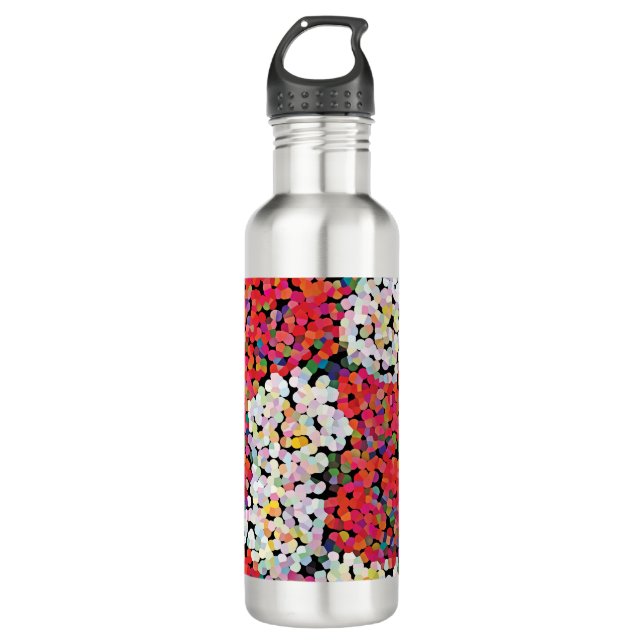 Botella De Agua Flores de cristal rojo (Anverso)