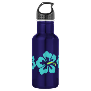 Botella De Agua Flores de Hibiscus hawaianas