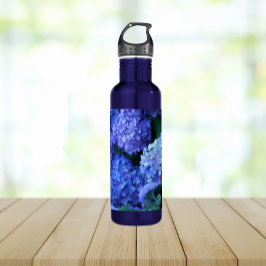 Botella De Agua Flores de hidrangea azul Floral