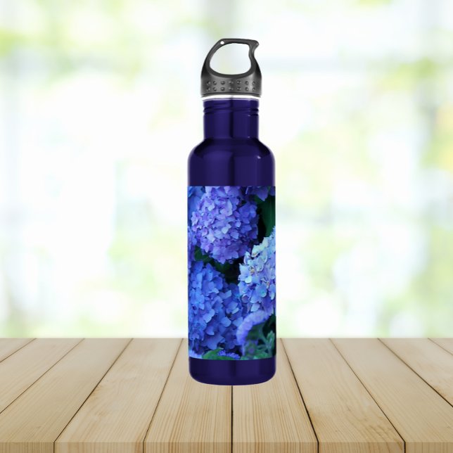Botella De Agua Flores de hidrangea azul Floral (In Situ)