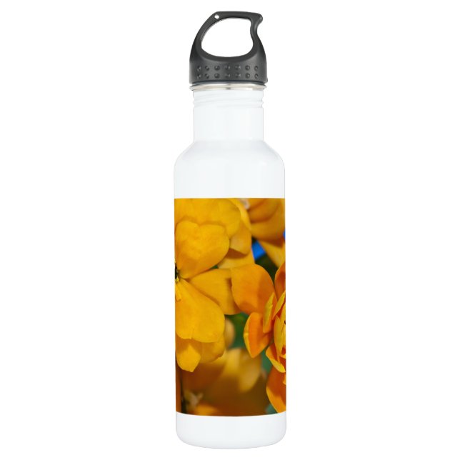 Botella De Agua flores de kalanchoe naranja (Anverso)